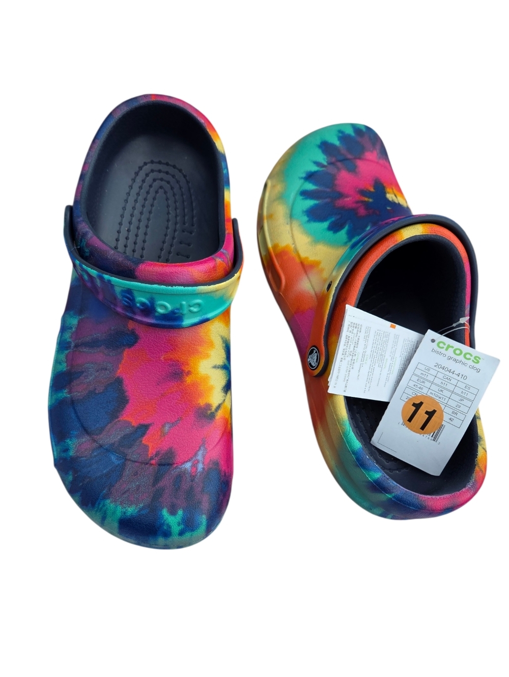 CROCS - NEW Men's Tie Dye Bistro Graphic Clogs Slip-Resistant - Picture 4 of 8